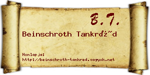 Beinschroth Tankréd névjegykártya